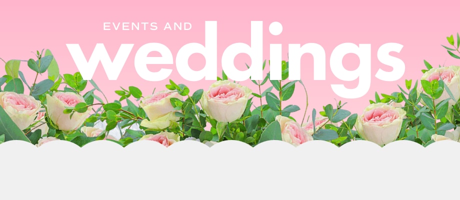 Events and Weddings banner linking to Wedding Gallery page